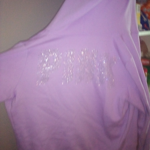 Vs pink brand new lilac zip up bling hoodie size large htf - Picture 3 of 7